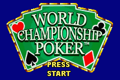 World Championship Poker title screen for GameBoy Advance